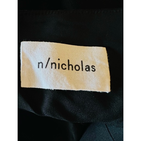 N Nicholas Black Keyhole Split Leg Jumpsuit Size 4 Criss-Cross Straps at Back - Picture 15 of 16